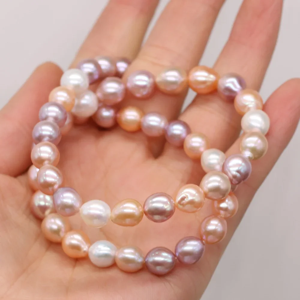Natural Freshwater Pearl Mix-Color Rice-Shaped Loose Beads 8-9 mm For Jewelry Making DIY Necklace Bracelet Earrings Accessories