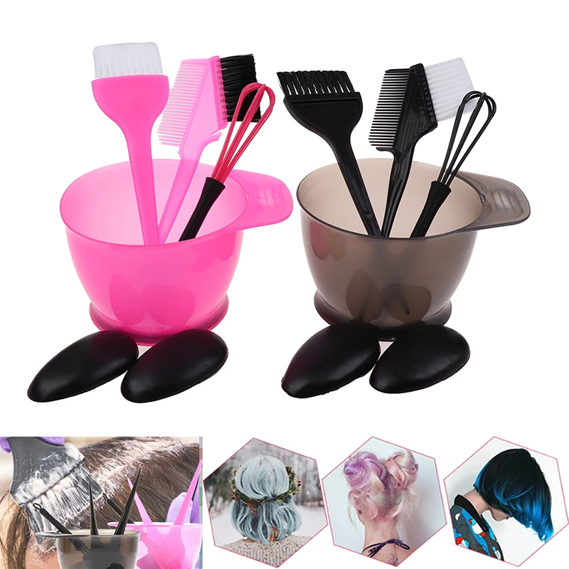 

5Pcs/Set Hair Color Dye Bowl Comb Brushes Tool Kit Set Tint Coloring Dye Bowl Comb Brush Twin High Quality Headed Brushes Set