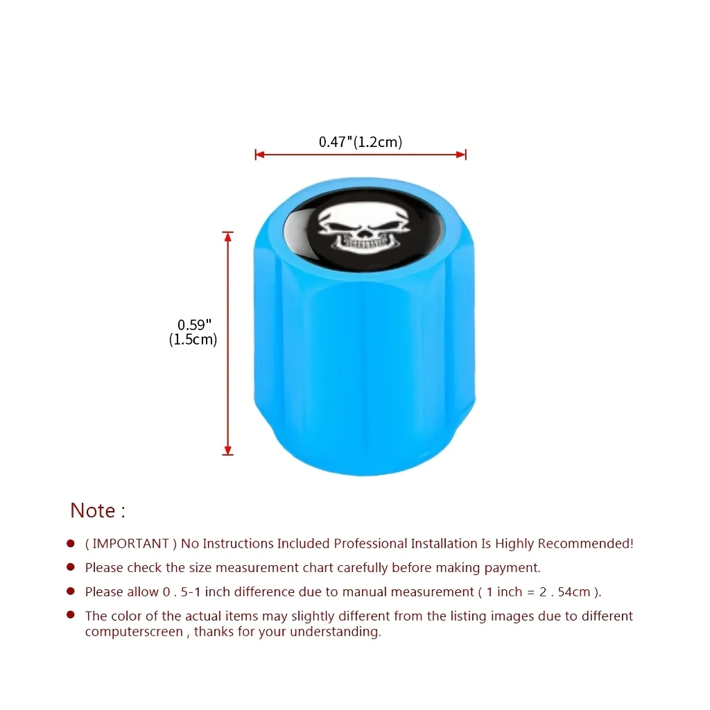 Fluorescent skull tire valve covers 2