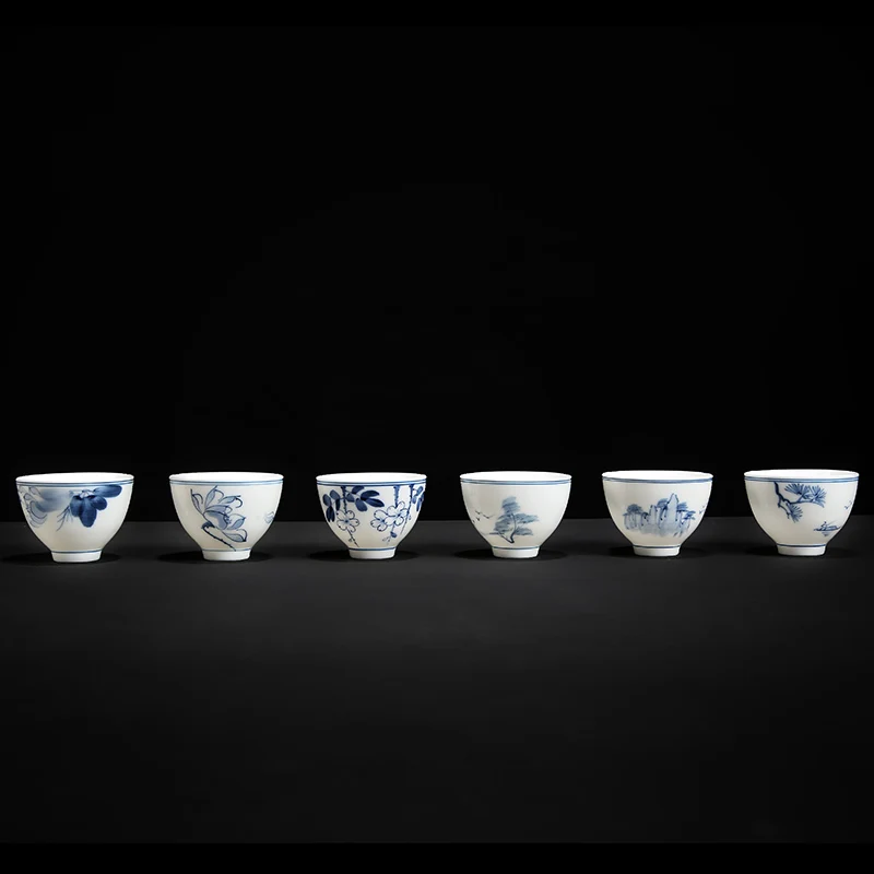 Set Tazze da Tè (6) - Motivi Cinesi in Blu e Colori, dipinta a mano 49 Set Tazze da Tè (6) - Motivi Cinesi in Blu e Colori,  dipinta a mano - immagine 9