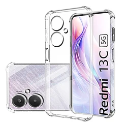 Crystal Clear Protective Phone Case with Camera Shield for Redmi 13C 5G