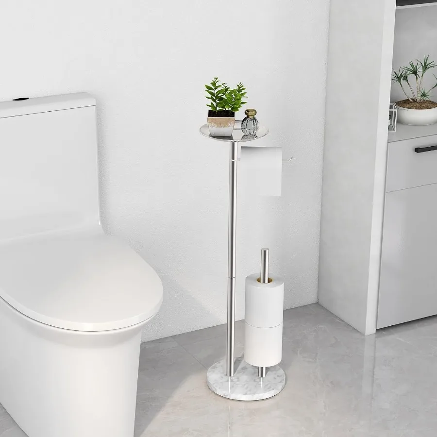 Freestanding Toilet Paper Holder with Marble Base