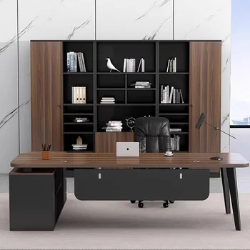 Scrivania da Ufficio di Design di Lusso, Moderna e Salvaspazio, Grande Scrivania in Legno, Sicura e Vintage, Mobili di Tendenza
