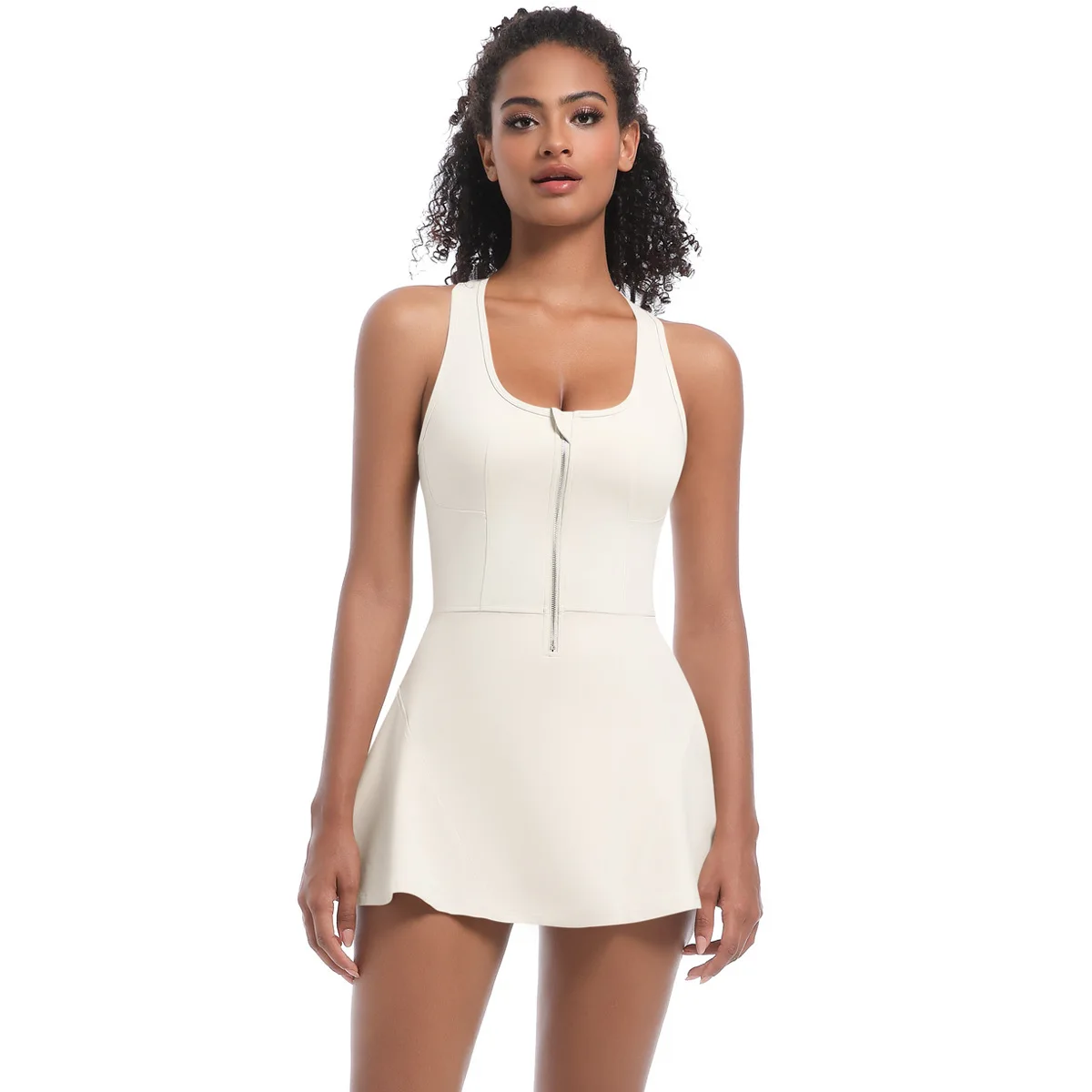 2025 New Nude Feel Anti-exposure Basic Sports Dress Outdoor Running Jumpsuit Fitness Yoga Tennis Skirt
