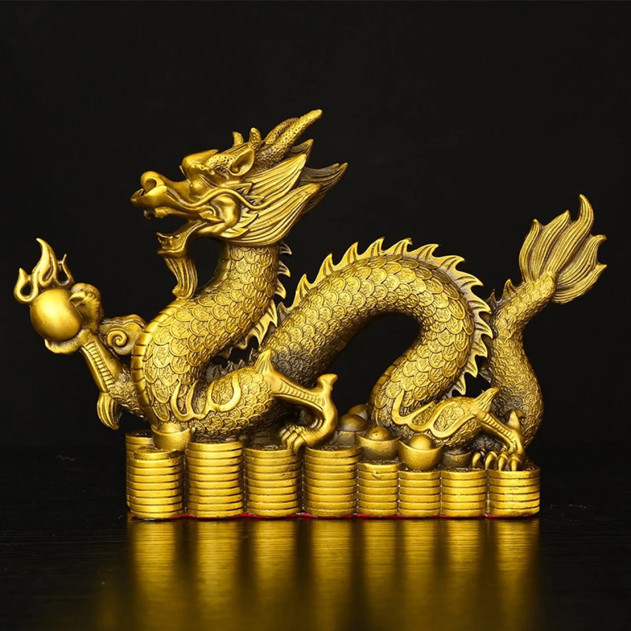 

Five-clawed Dragon Copper Color Ornaments Attract Wealth Boss Office Living Room Gateway Crafts Zodiac Mascot