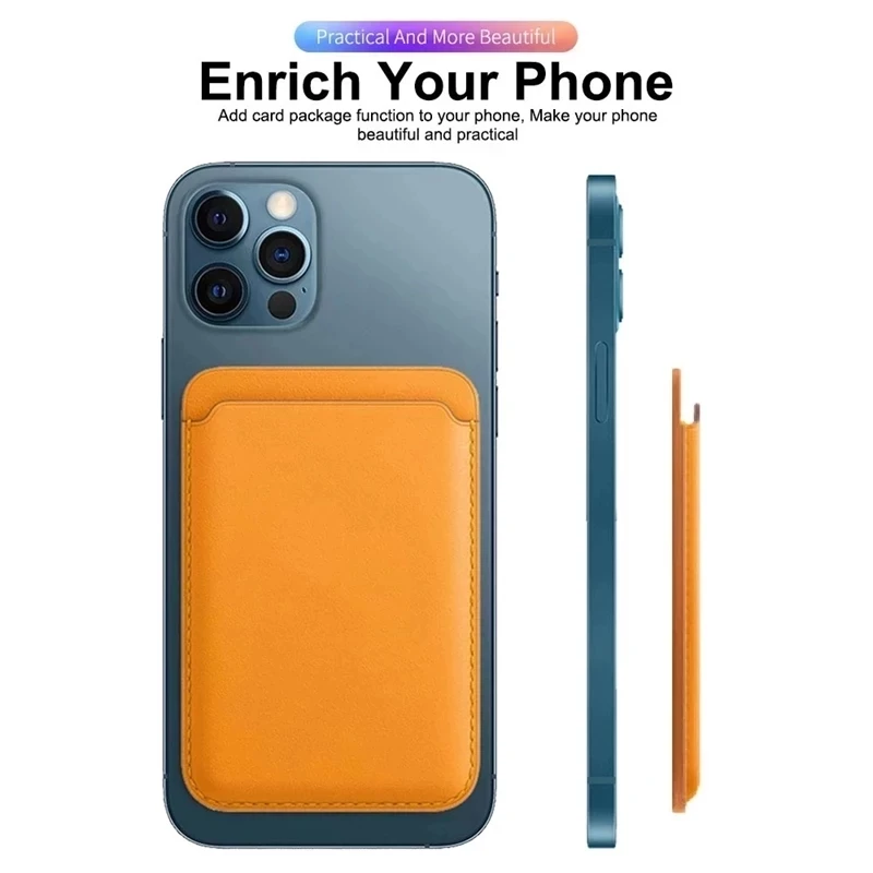 For Magsafe Apple Original Magnetic Leather Card Holder Wallet Case For iPhone 15 14 Pro Max 8 Plus Phone Cover Bag Accessories