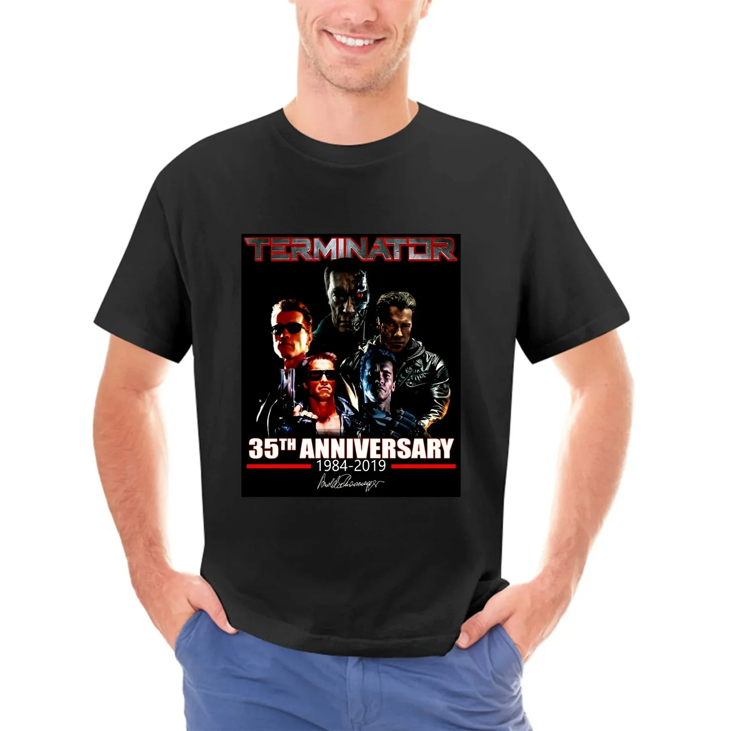 

Terminator 35-я годовщина 1984-футболка с надписью Арнольда для мужчин и женщин, Черная