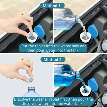 Car Windshield Washer Fluid Concentrated Tablets Solid Effervescent Wiper Tablet for Car Room Kitchen Window Glass Cleaning 4