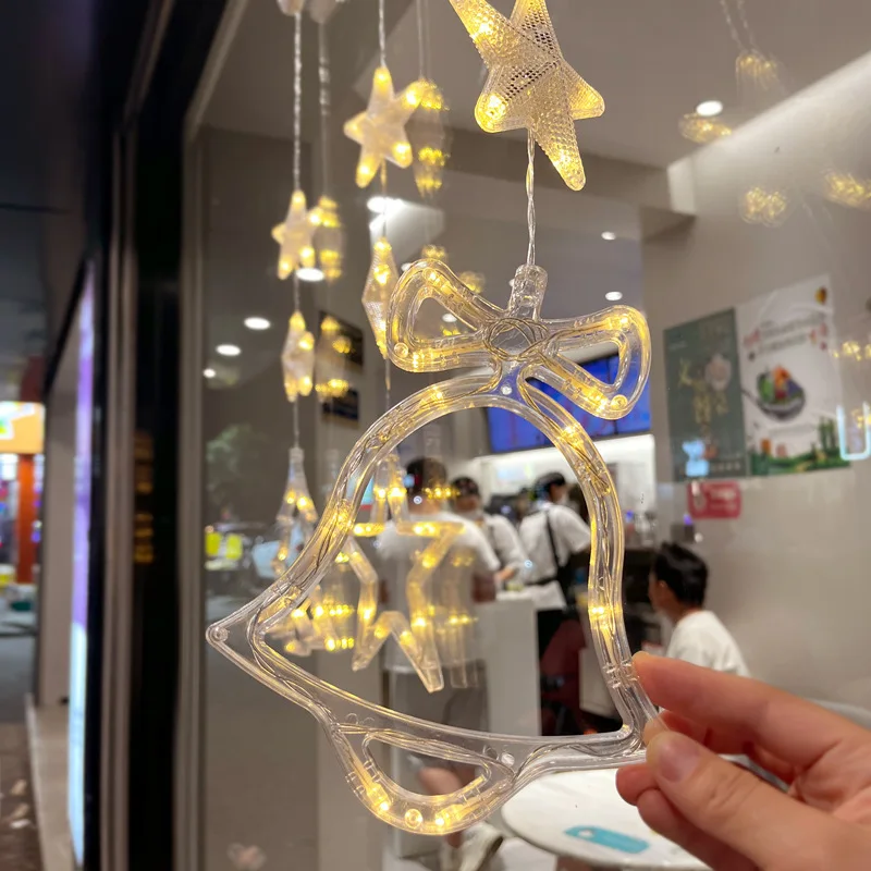 Christmas LED Suction Cup Lights Santa Claus Snowflake Elk Window Decoration Christmas Home Decoration New Year Lights Navidad christmas decorations