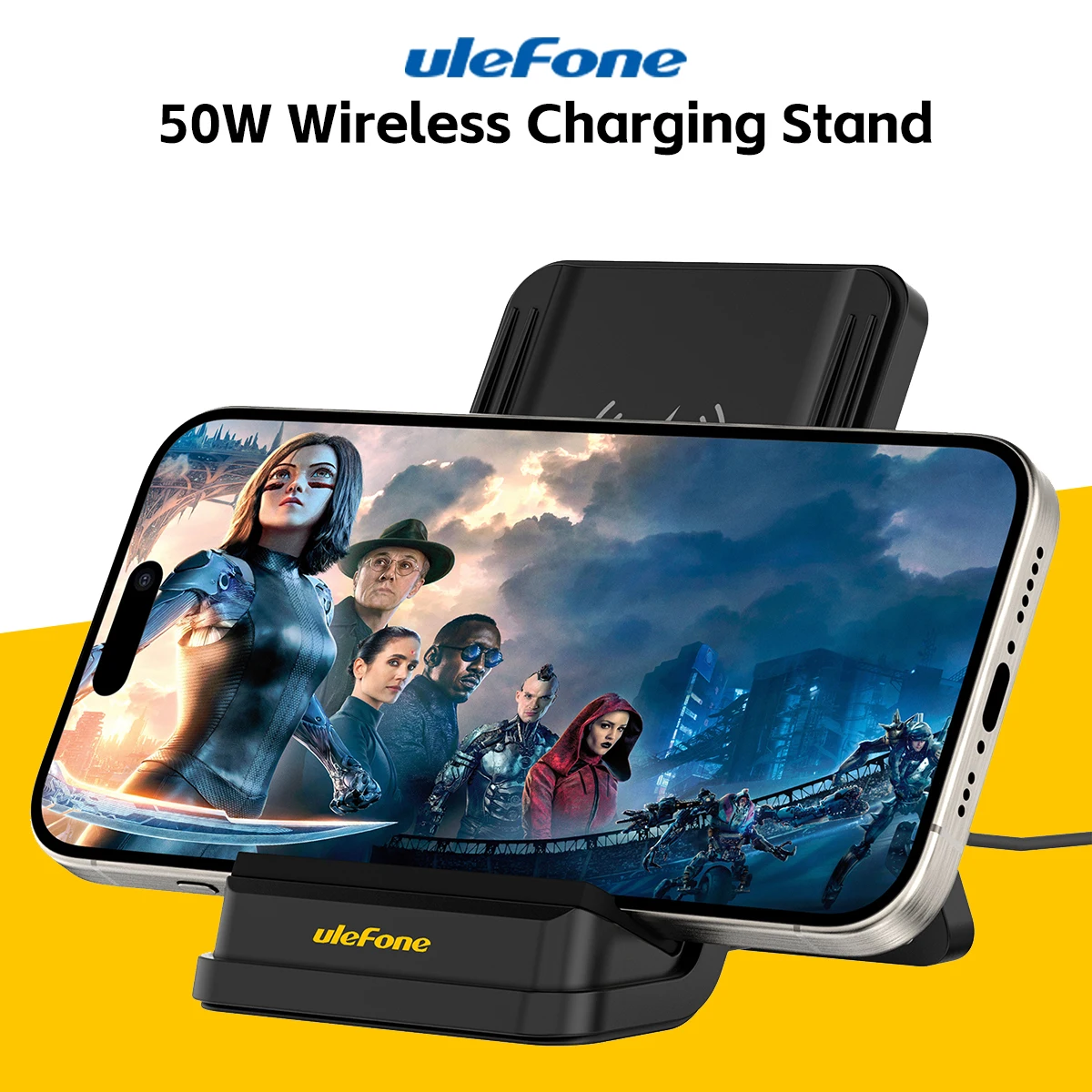 For Ulefone Armor 23 Ultra Smartphone Wireless Charging Holder Ulefone WCS01 50W Air Cooled Wireless Charging Stand