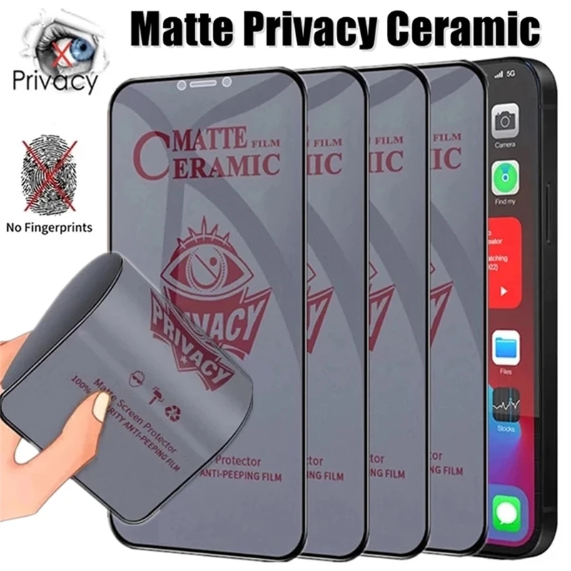 14pcs Matte Ceramic Privacy Screen Protector For Iphone 14 Pro Max 7 8