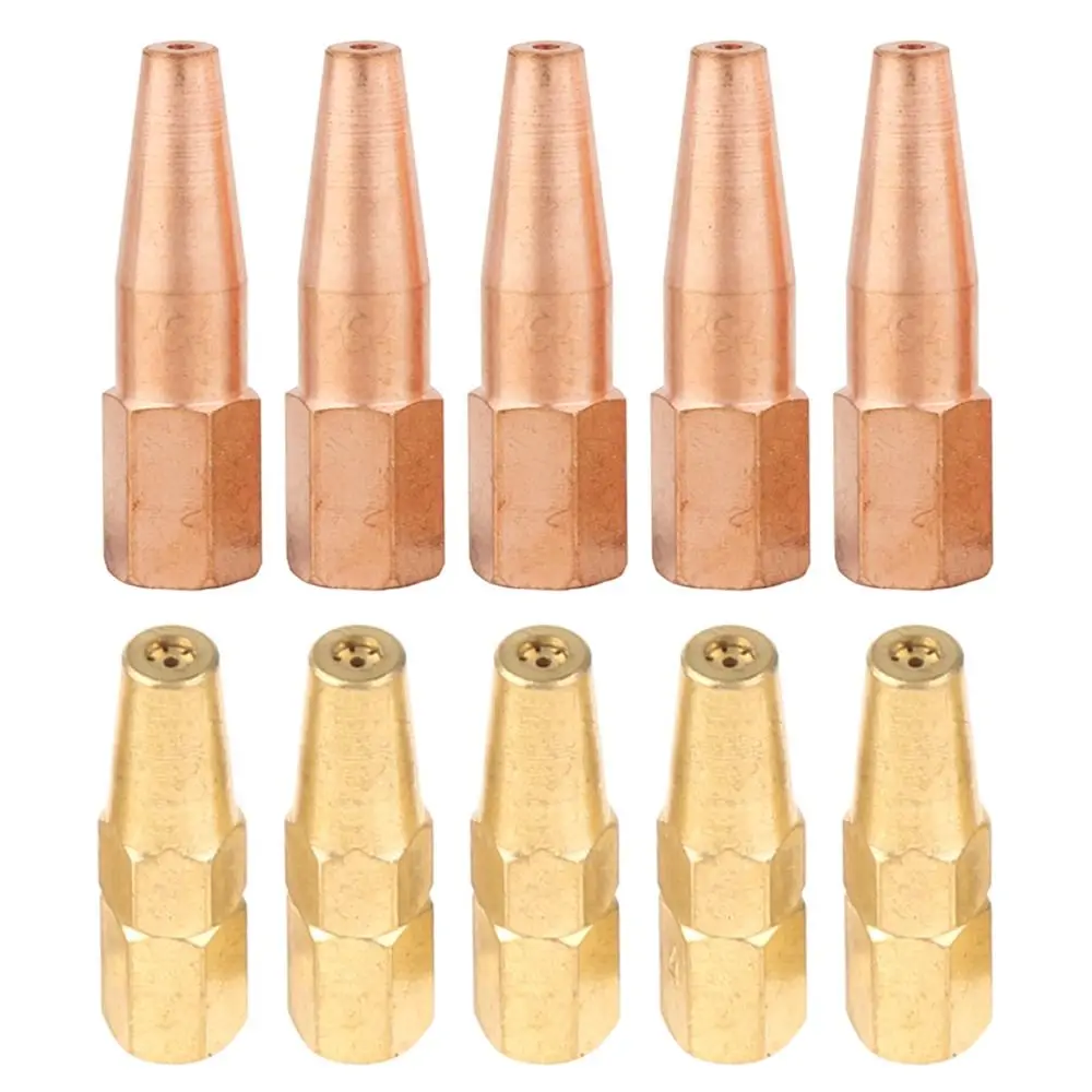 

5pcs 1# 2# 3# 4# 5# H01-2 Gas Brazing Torch Nozzle Torch Tip Oxygen Welding Pure Copper Propane Acetylene Welding Accessory