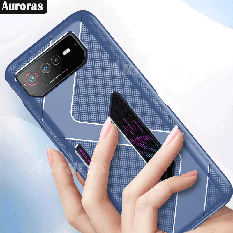 Auroras For Asus Rogphone 6 Pro Soft Case Shockproof Cross Ultra-Thin Design Heat Dissipation Case For Rog Phone 6 Pro Cover