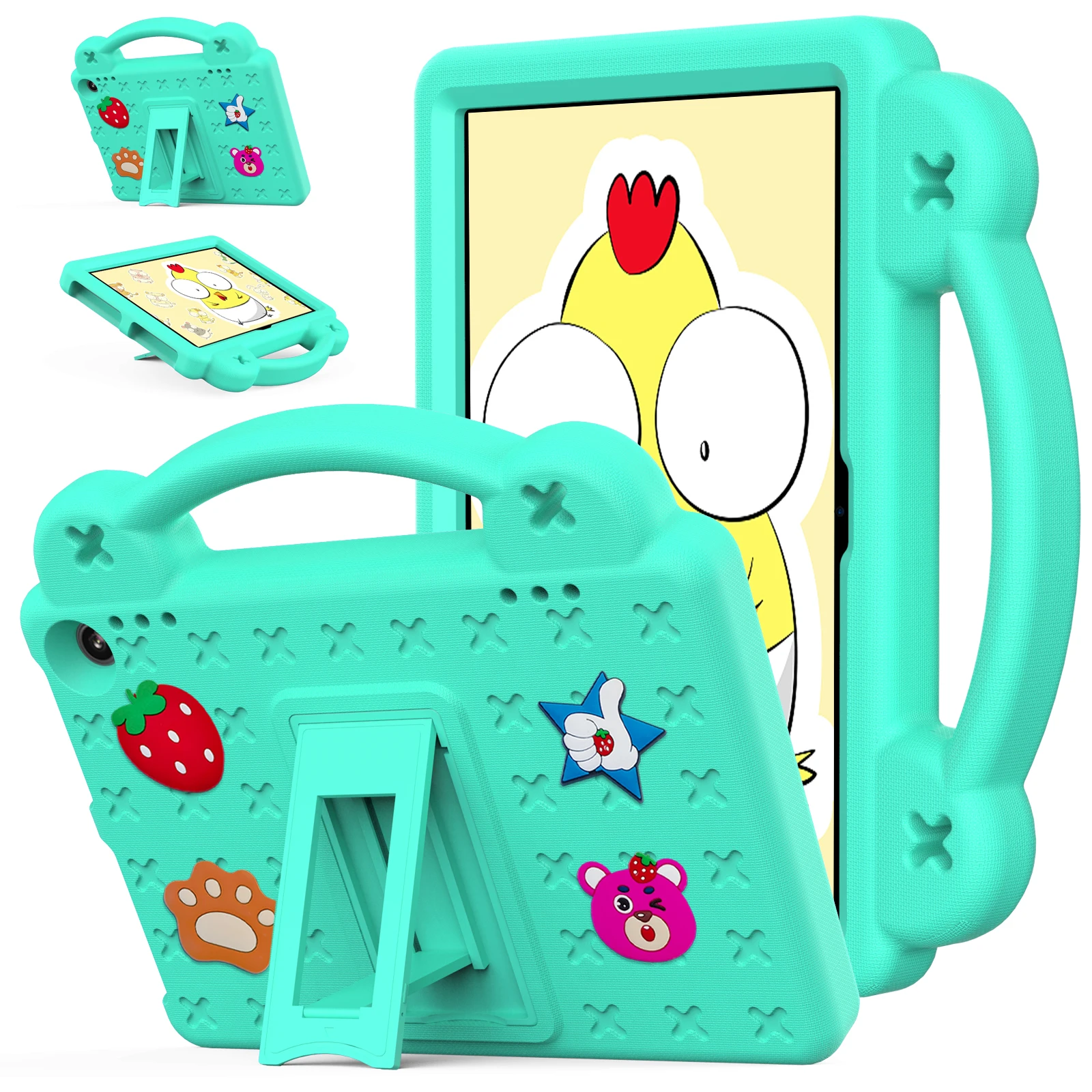 Cartoon EVA Tablet Case with Handle and Shoulder Strap