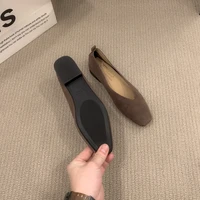 36-42 Over size sexy coffee pointed toe flats ballet shoes women european slip on single loafers brand velvet ballerina zapatos 3