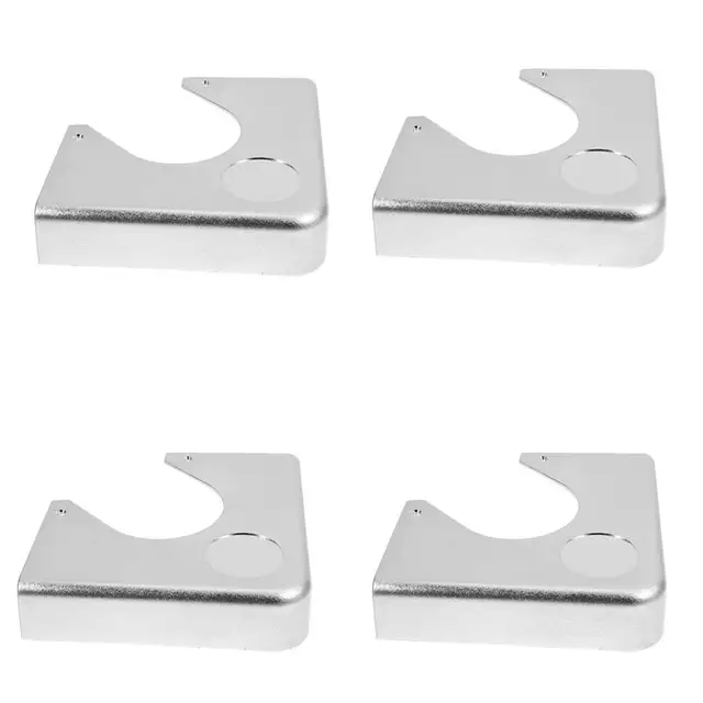 Pool Table Metal Corner Plates (Set Of 4) - Resin Hard Plastic Billiard Corner Protectors, Silver, 18.2cm