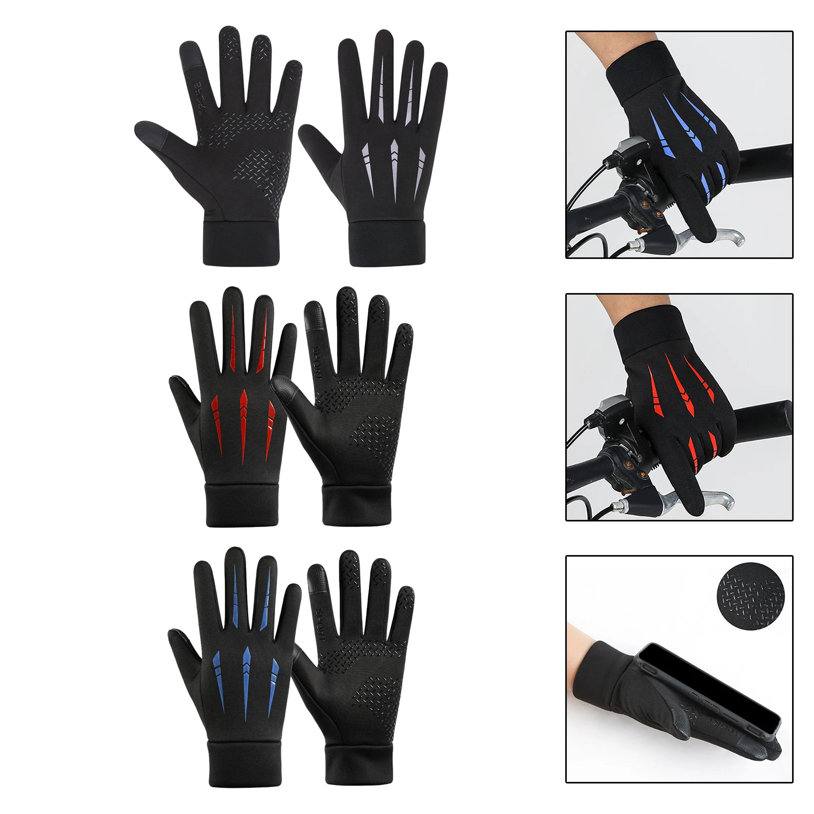 

Men's Winter Gloves Outdoor Touchscreen Korean Windproof Nonslip Cold Resistant Warm Thickened Skiing Cycling Sports Gloves