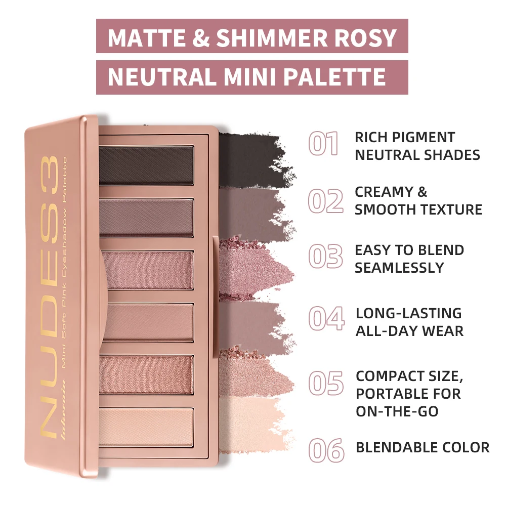 Eyeshadow Palette Long-Lasting Eye Makeup Rich Pigment Neutral Shades Blendable Color Matte Nudes Eyeshadow Palette Woman Makeup - 2