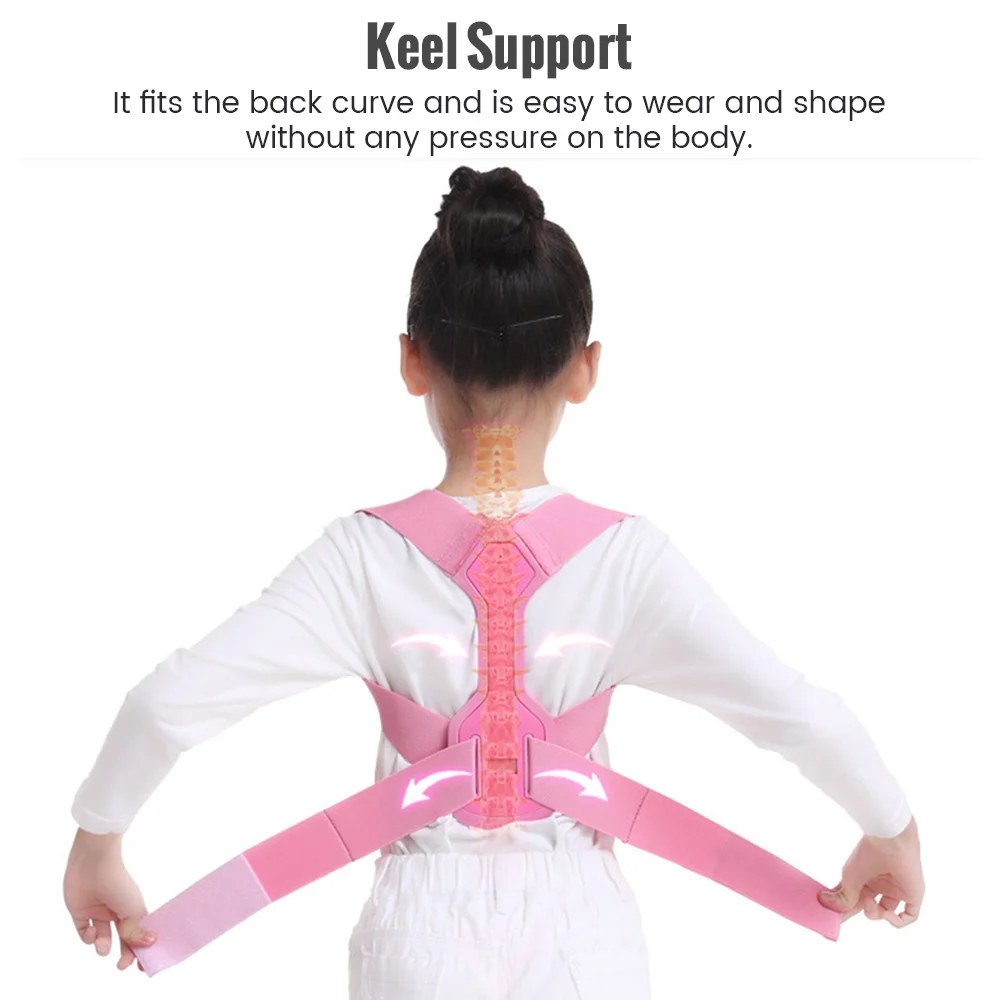 Children Adjustable Posture Corrector Back Support Boy Girls Shoulder Belt Rectify Spine Straight Correction Back Support  Brace 5