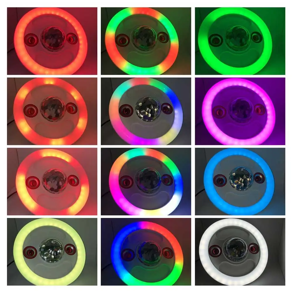 E27 LED Ceiling Colorful Lamp Home Lighting Wireless Bluetooth Speaker Lamp Music Light with Remote Control for Home Party