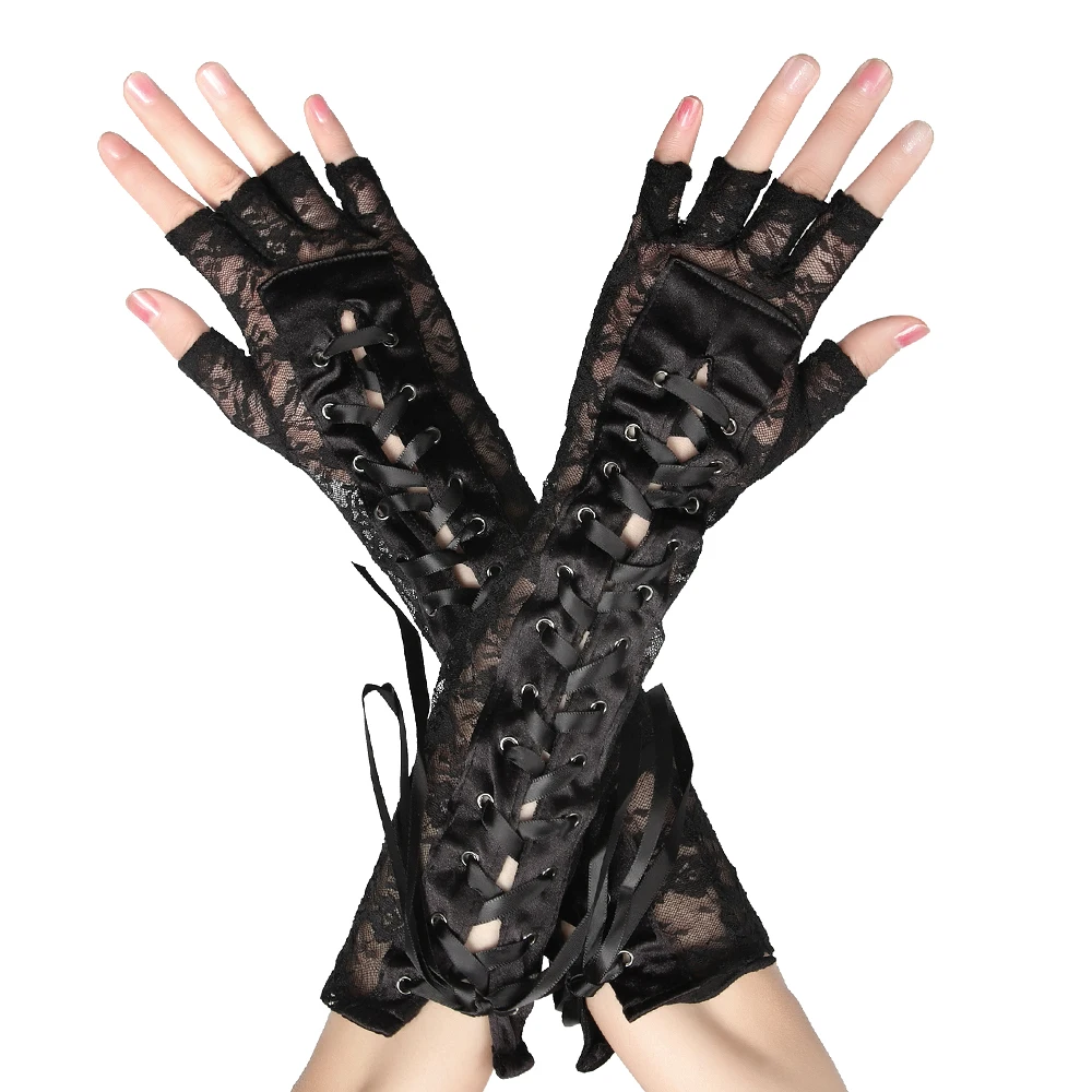 Adult Fingerless Lace Corset Gloves