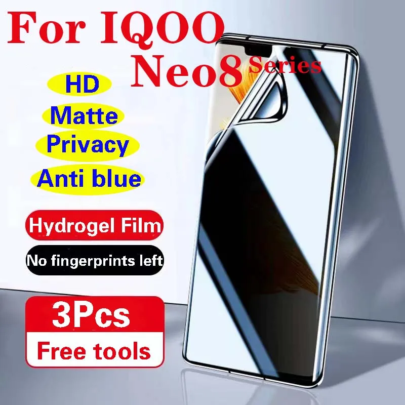 IQOONEO8Pro Matte Screen Protector For IQOO Neo8 Pro Privacy Hydrogel Film Neo 8 Antipeeping Full Coverage HD Blue Light Soft