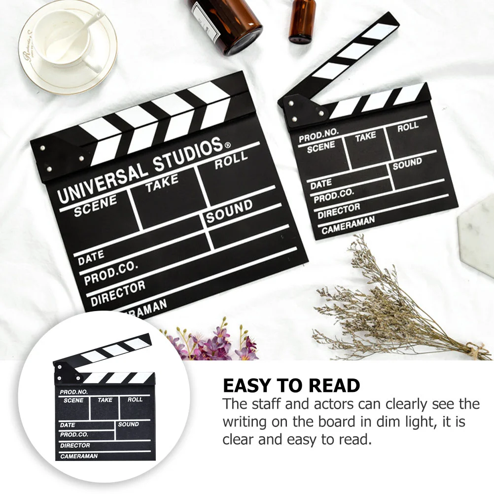 Board Directors Clapboard Movie Film Clapper Ornaments Clapperboard Wooden Slate Dry Erase Movie Film Action Slate Clap wooden blackboard wooden chalkboard