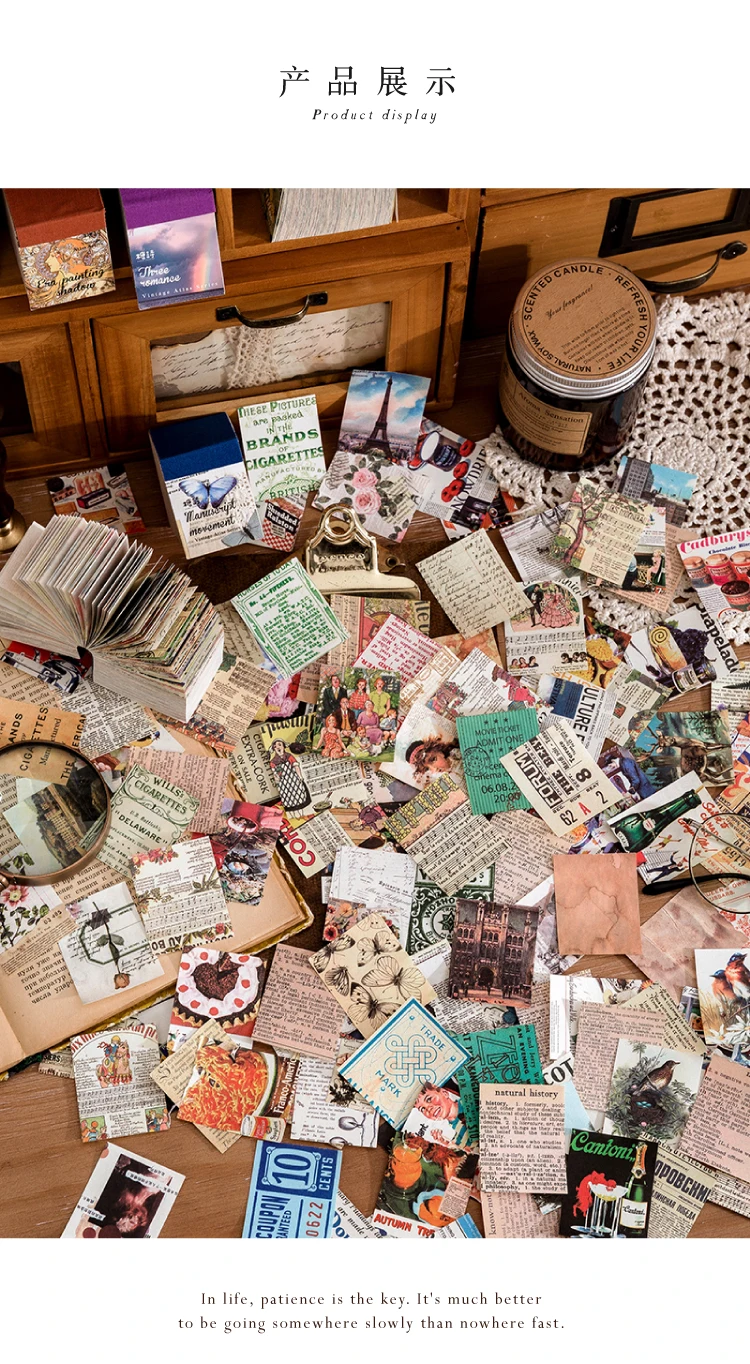 Die neue 400 teile/paket Leichtes Papier Vintage Handwerk Papier Mini Buch DIY Scrapbooking Kunst Collage Fotoalbum Dekor Liefert – Detail 4