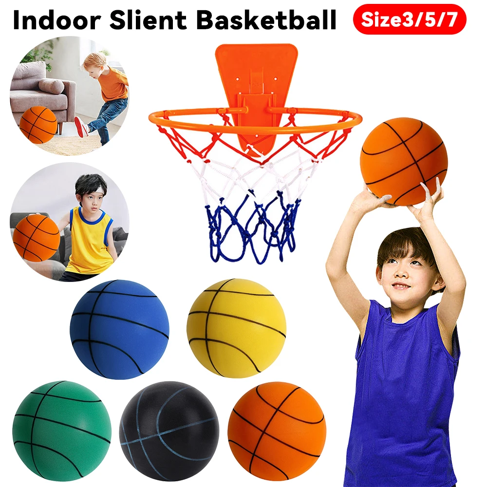 2025 Silent Basketball – Leiser Schaumstoffball Für Zuhause – Größe 3/5/7 – Unbeschichtet, Indoor Geeignet – Perfekt Für Training & Dribbling – Inkl. Netzbeutel