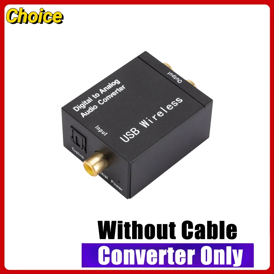 Convertitore audio digitale-analogico DAC Jack da 3,5 mm Fibra ottica Toslink Segnale coassiale a RCA R/L Decodificatore audio Amplificatore DAC