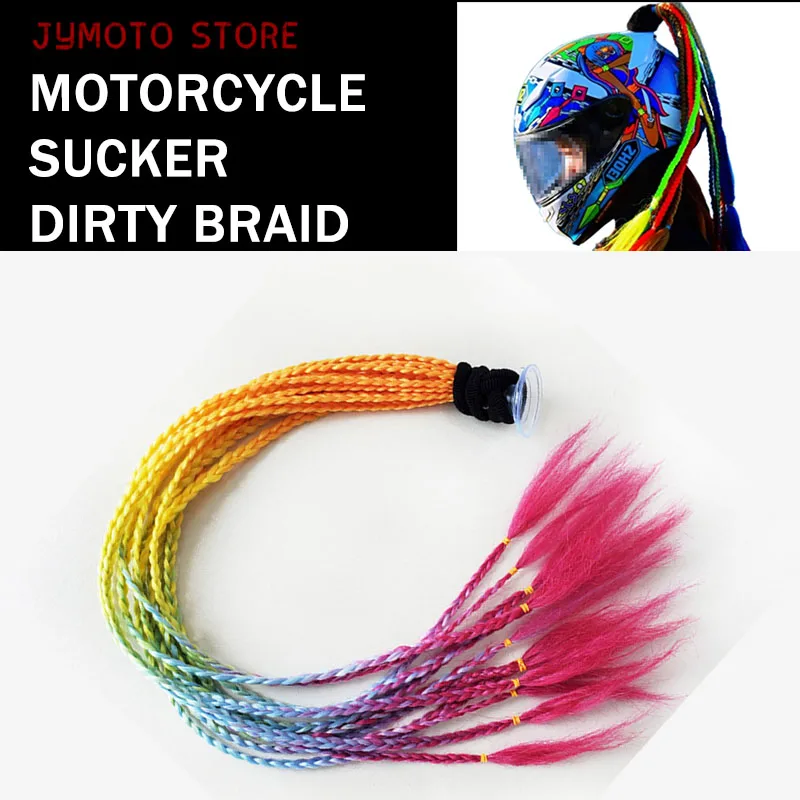 New Motorcycle Helmet Braids Female Motorcycle Helmet Wig Dirty Braids 10 Colors Wig Helmet Decoration Hip Hop Dirty Braids