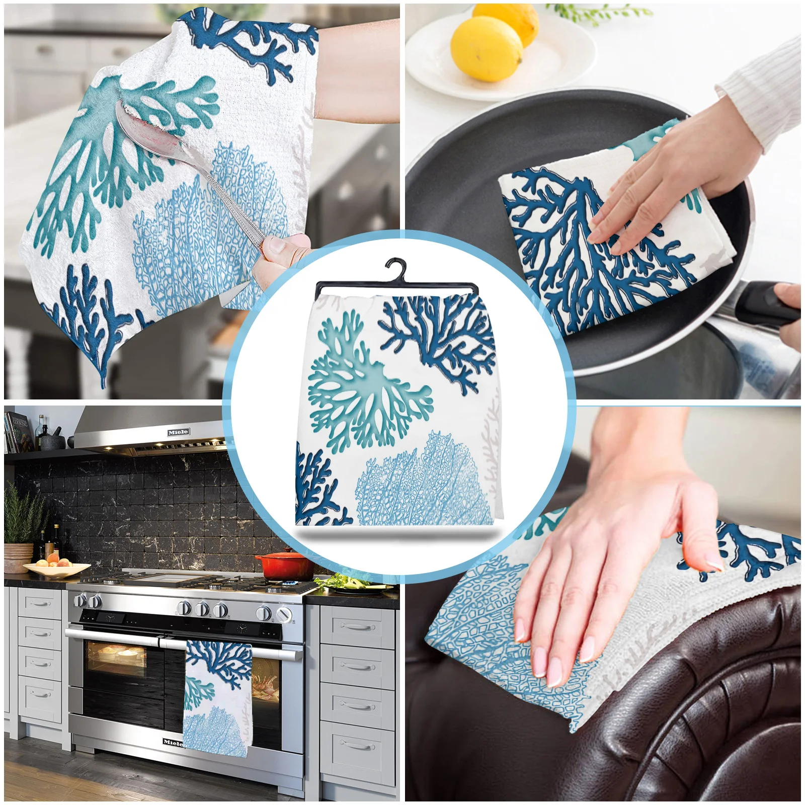 Marble Aqua Hand Towel Bathroom Supplies Absorbent Cloth Dishcloths Hanging  Cloth Kitchen Accessories - AliExpress