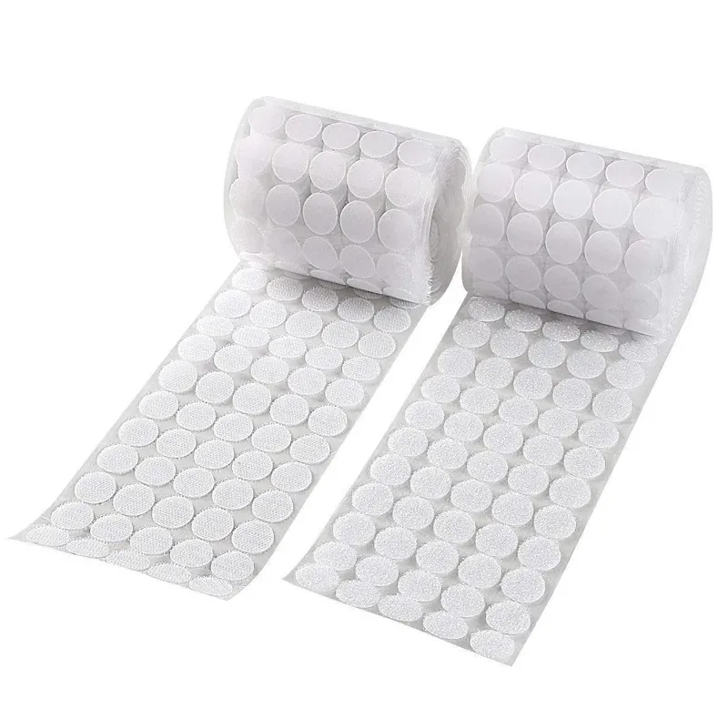 Transparent Dot Sticker Self Adhesive Hook and Loop Fastener Tape Baby Glue Tape Round Coins 10/15/20mm hook and loop fastener tape