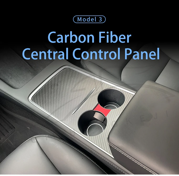 

For Tesla Model 3 Model Y Dry carbon brazing Door handle patch camera side protection cover center control panel protection film