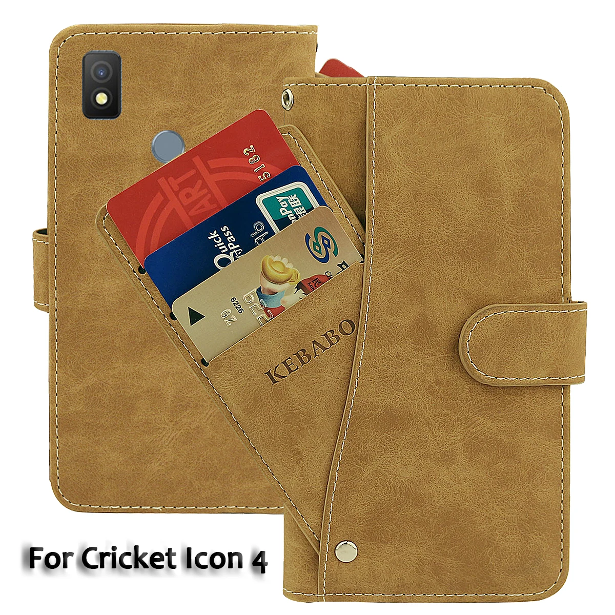 Portafoglio In Pelle Vintage Cricket Icon 4 Custodia 6.5 "Flip Luxury Card Slot Cover Magnet Phone Custodie Protettive Borse