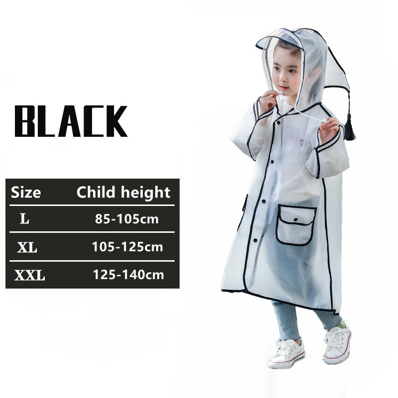Raincoat Kids 1-10 Years Boys Girls Rain Jackets Cartoon Rain Coat Outfits Transparent Rainwear Baby Waterproof Child Clothes