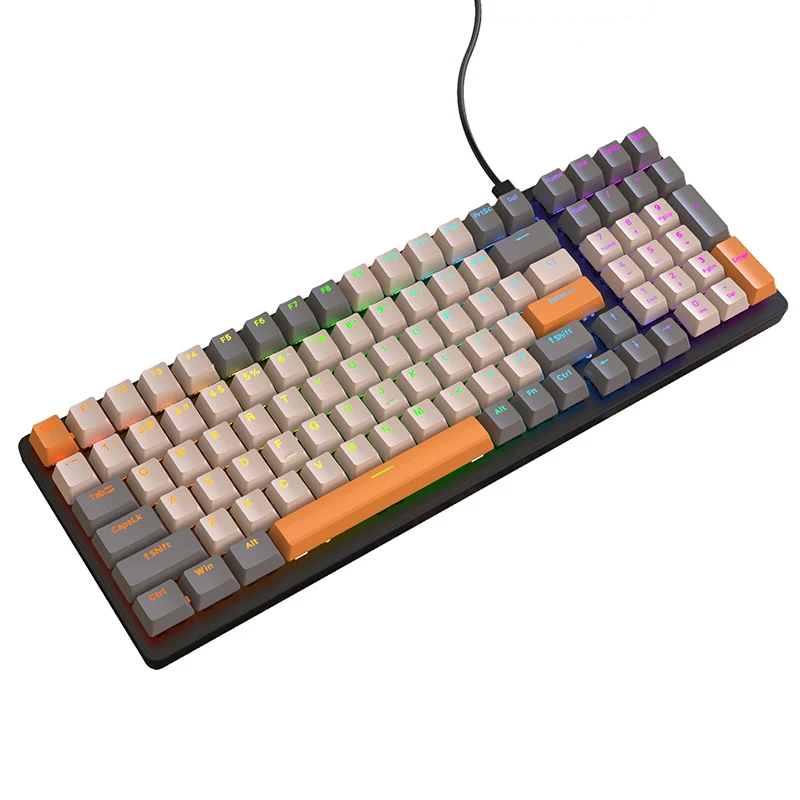 

Проводная Механическая игровая клавиатура K3, клавиатура с подсветкой, игровая клавиатура с красным/синим переключателем, 100 клавиш, 9 светильник эффектов, Type-C, персонализированная клавиатура