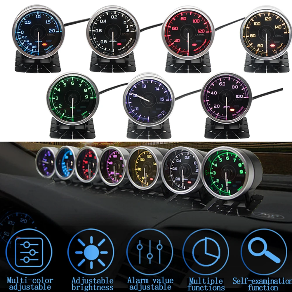 

Defi Advance A1 60mm Defi Meter 7 Colors 2.5inch Water Temp Gauge Oil Temp /Turbo Boost / Oil Pressure / Voltage Gauge