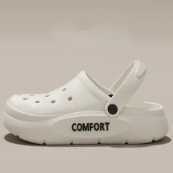 Unisex Summer Anti - Slip Hollow Toe Indoor Outdoor Casual Thick Sole Slippers - 36 - 37 (WHITE)