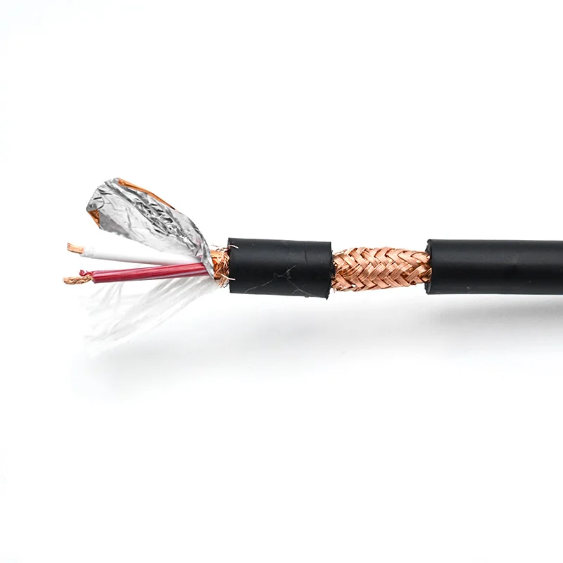 Hochwertiges, symmetrisches Mikrofonkabel, 2-adrig, 20, 22, 23, 24 AWG, OFC, doppelt geschirmt, flexibles Mikrofon, XLR, Bulk-Audio-Bühnenkabel – Detail 1