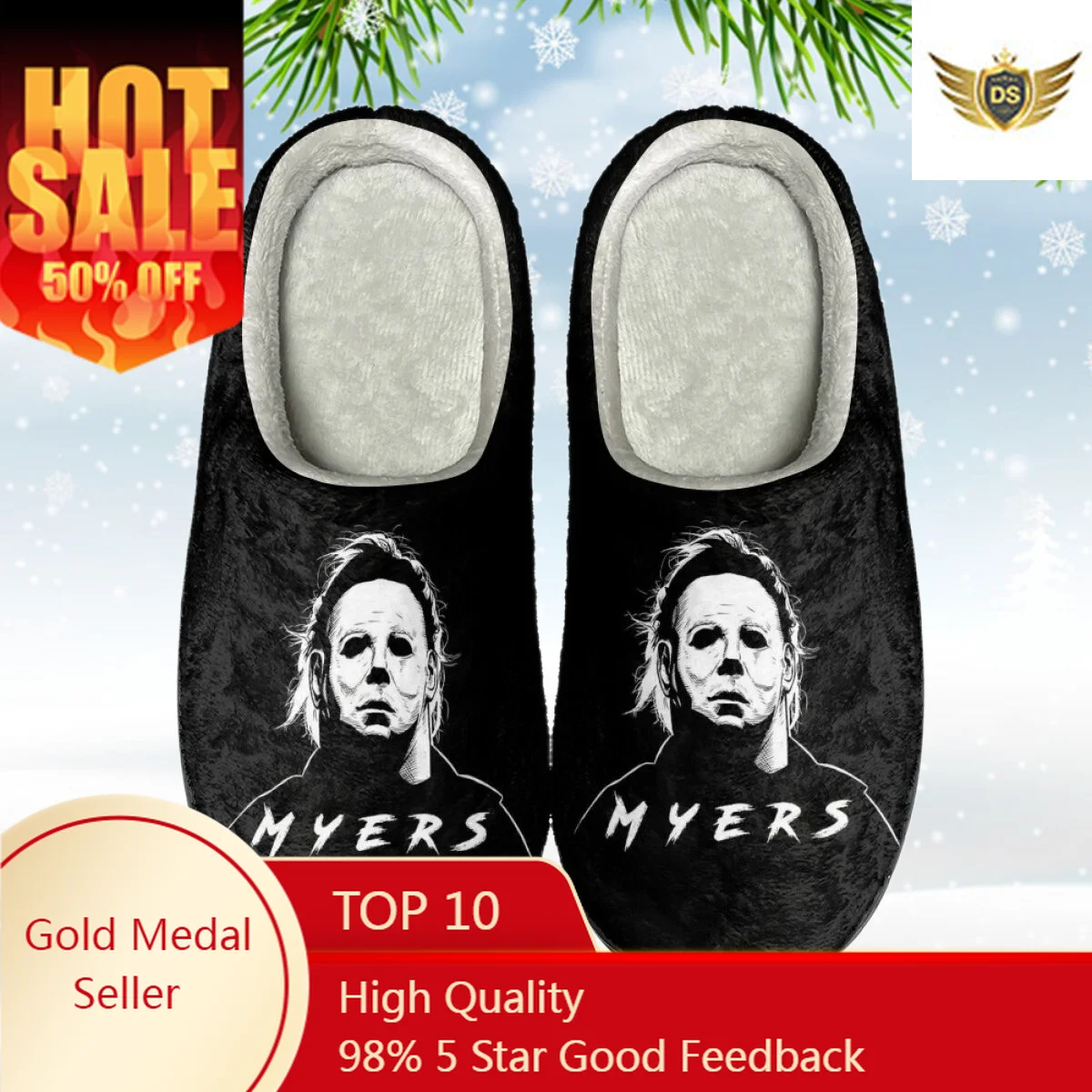 Halloween Pennywise Cotton Slippers For Adult Bedroom Living Room Halloween Slippers Soft-soled Couple Home Loafers