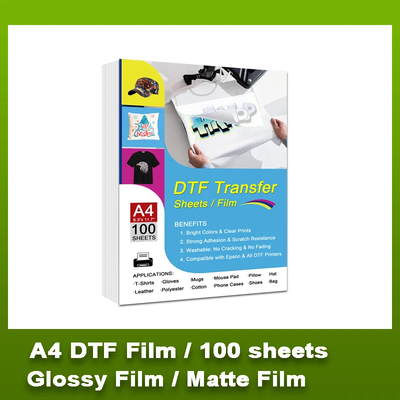 A4 DTF PET 필름 DTF 전사 필름 100매 A4 DIY 티셔츠 가방용 DTF PET 열전사 용지