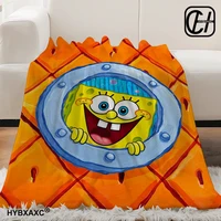 Go-SpongeBob Cartoon Printed Blanket Soft and Comfortable Flannel Throw Blanket Home Bed Sofa Children's Cute Birthday Gift 2
