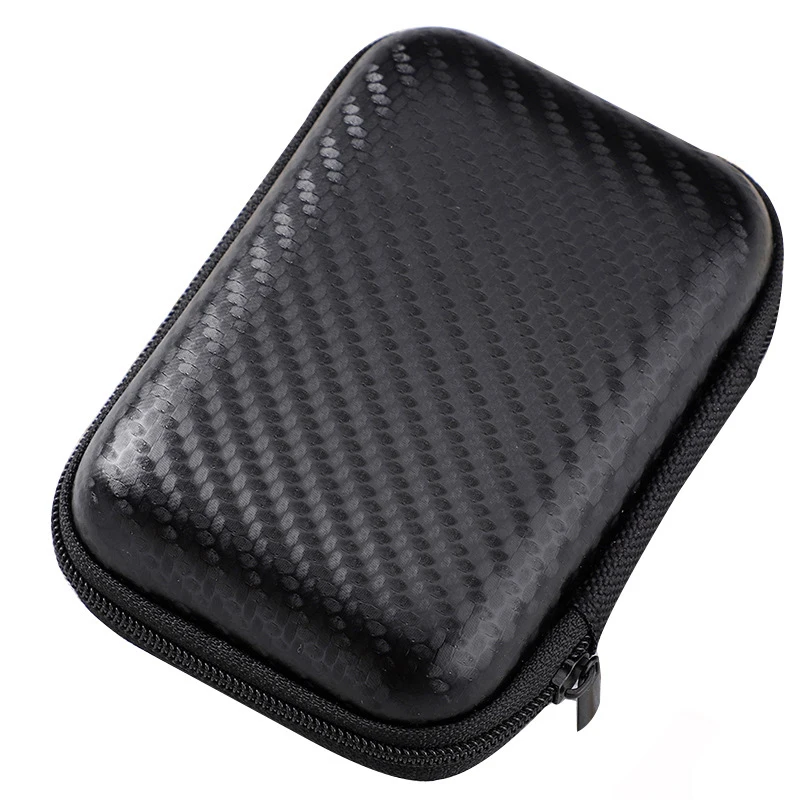 Carbon Pattern Earphone Organizer Key Case Coin Box Portable Hard Headphones Storage Bag SD Card USB Cable Earbuds Holder,key case,coin purse,coin wallet,earbuds storage bag