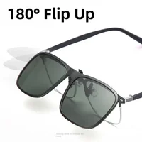 Polarized Flip Up Clip on Sunglasses for Driving Dark UV400 Photochromic Anti Glare Lens Myopia Sun Glasses Car Driver 3