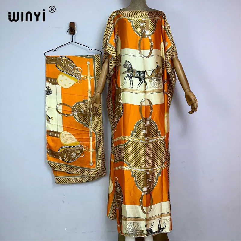 

WINYI new boho print clothing for women Dubai Muslim Dashiki kaftan holiday Design evening dress abaya africa clothing vestidos