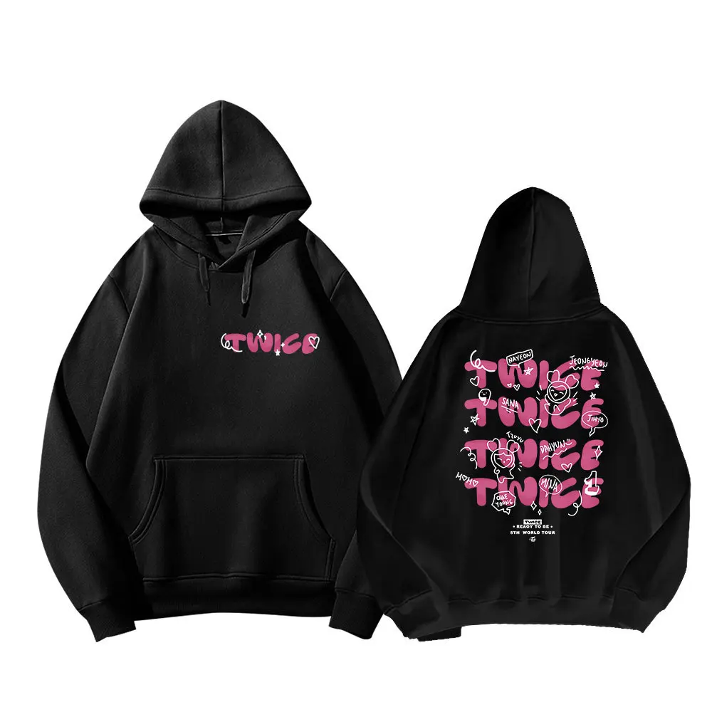 

TWICE Hoodie Twice World Tour READY TO BE Hoodies Women Men Warm Pullovers Sweatershirt Kpop ONCE Fans Song-promotion Costume