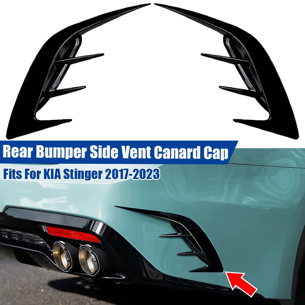 Car Accessories 2Pcs Rear Bumper Side Vent C Canard Covers For KIA Stinger Front Bumper Trim Canards Styling