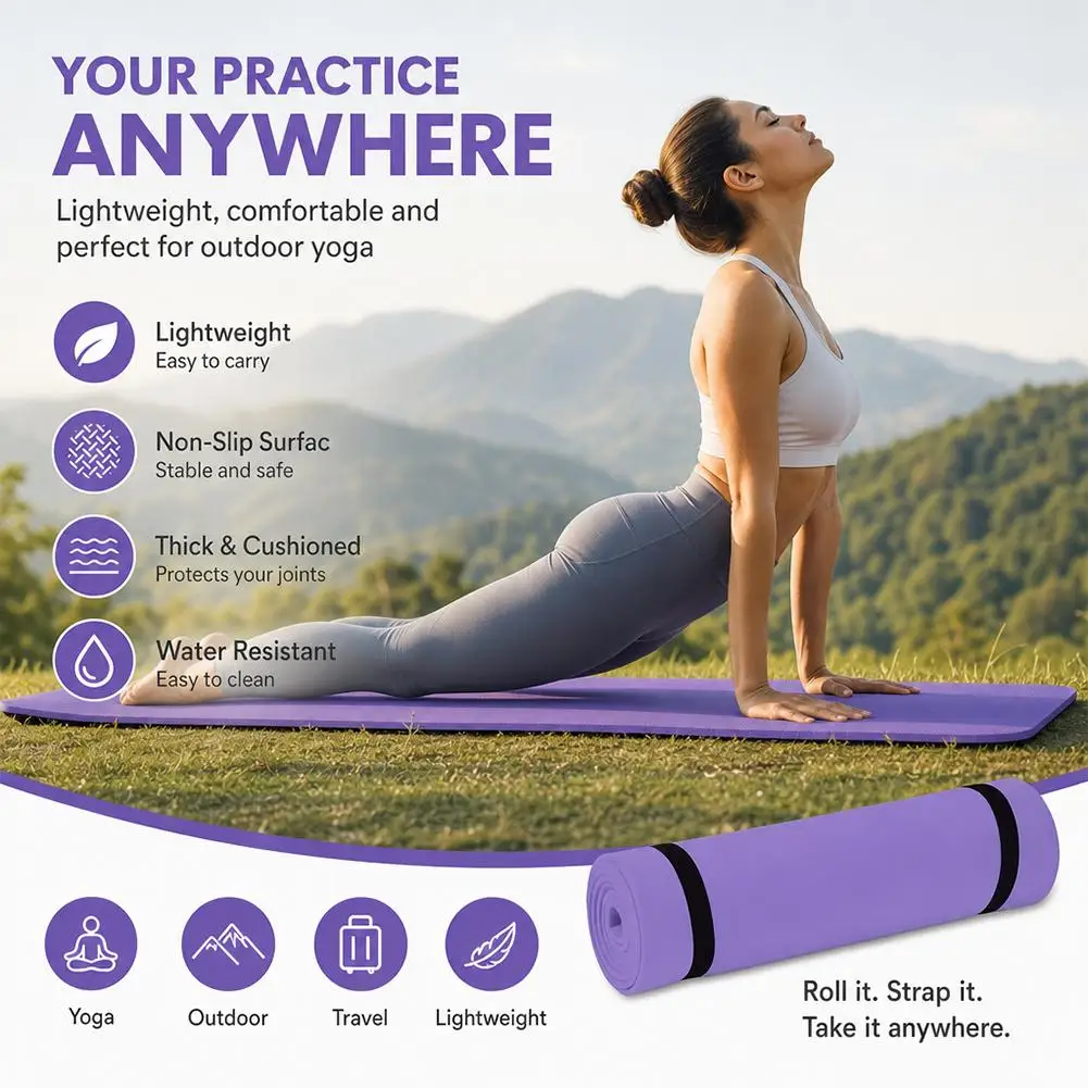 Premium Non-Slip Thick Yoga & Fitness Mat for Enhanced Stability and Comfort