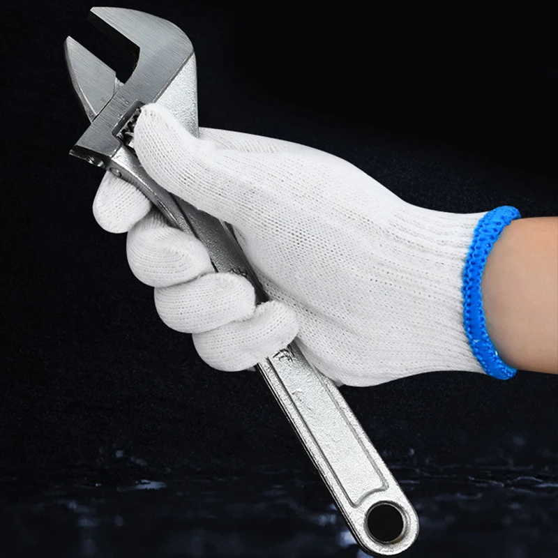 Protective Gloves 24pcs Cotton Thread Gloves Work Thick Nylon White Yarn Wear Resistant
